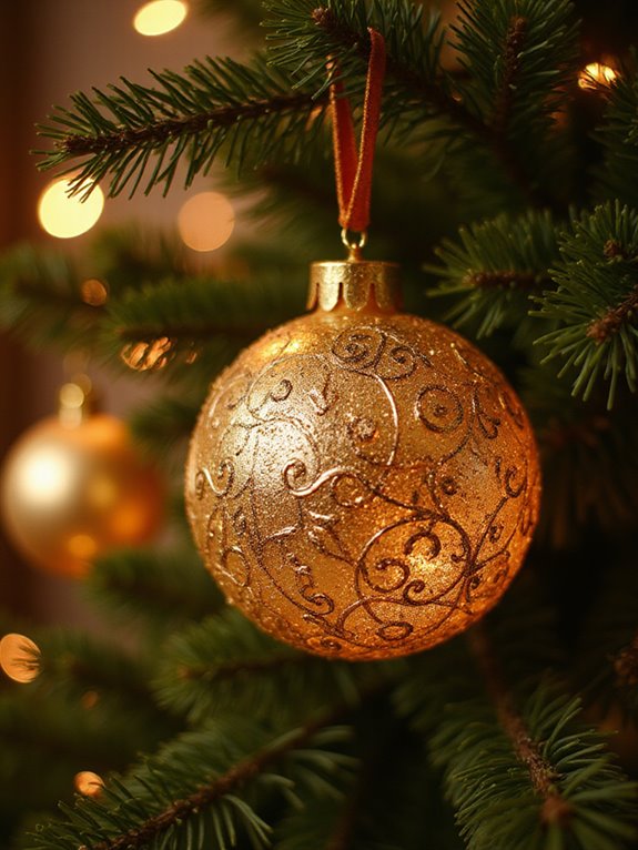 gold dusted holiday ornaments tutorial