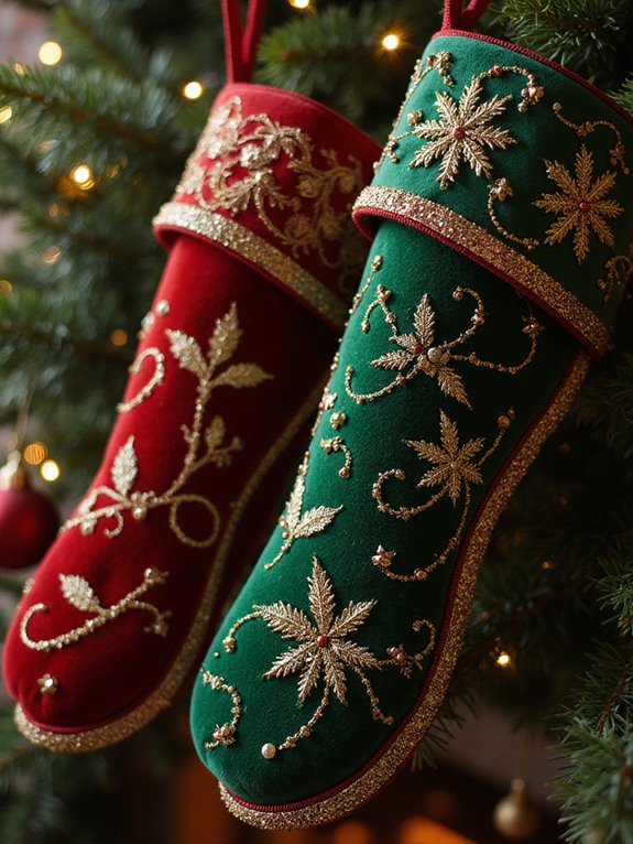 gold flecked festive stockings collection