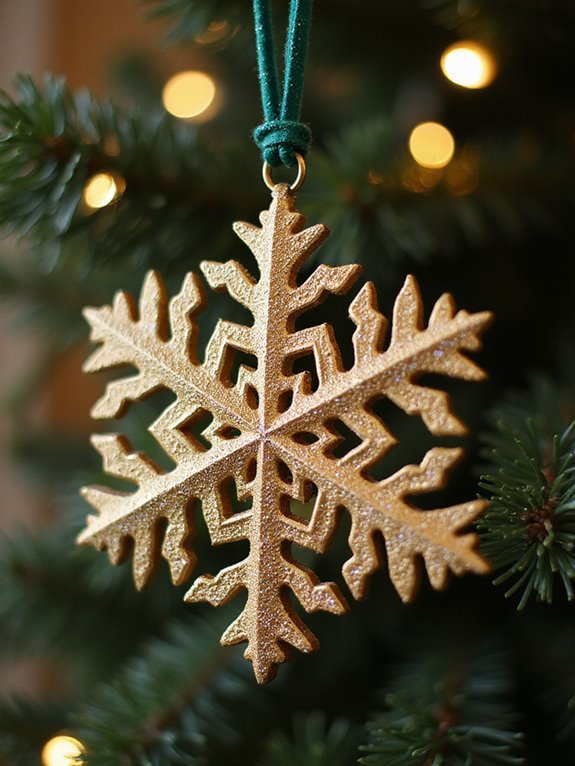 gold snowflake winter decorations
