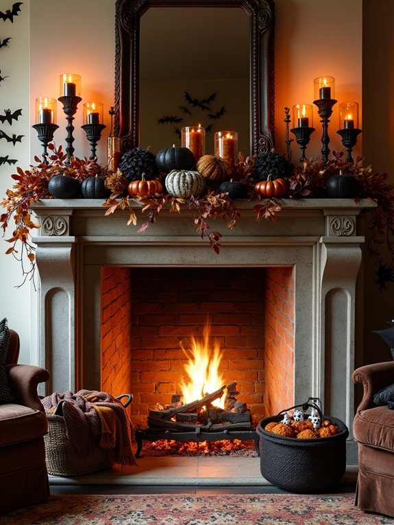 halloween fireplace decoration ideas