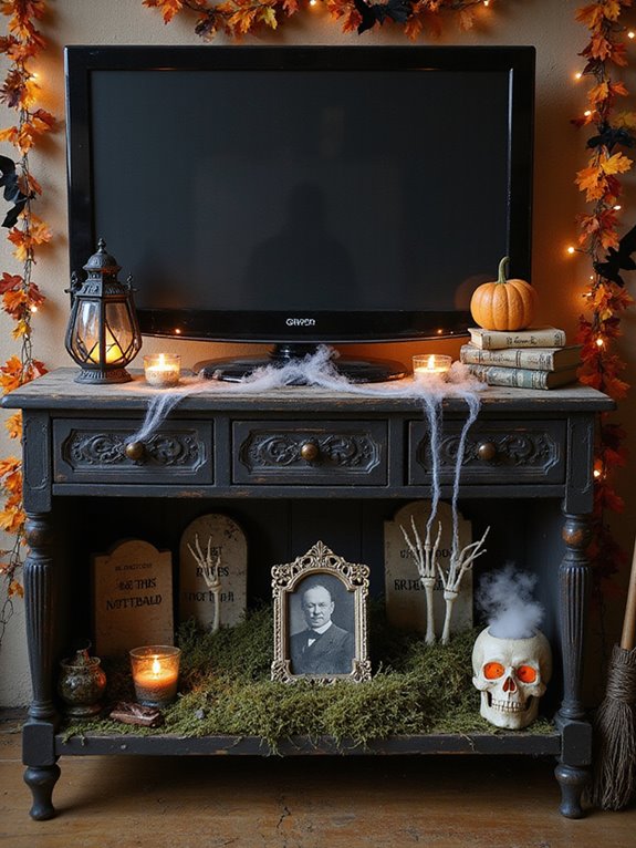 halloween tv stand props