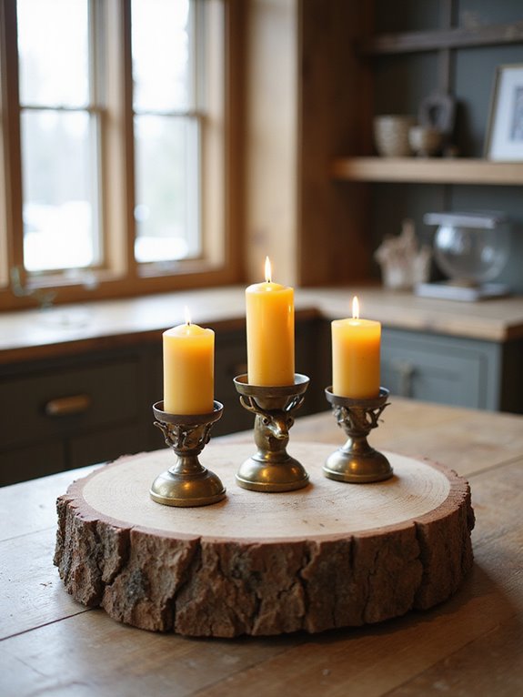 handcrafted rustic candleholders project