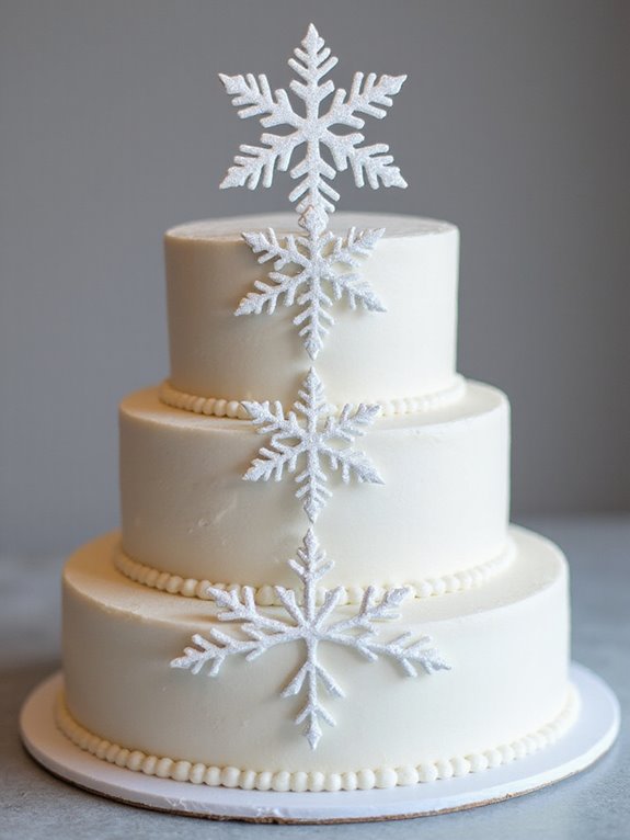 handmade edible snowflake toppers