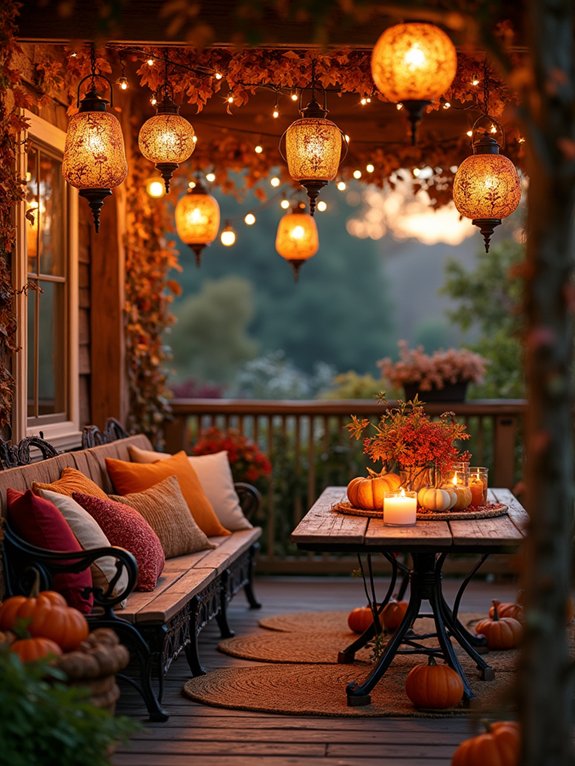 hanging lanterns create ambiance