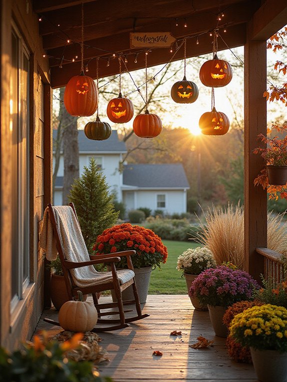 hanging pumpkin lantern decorations