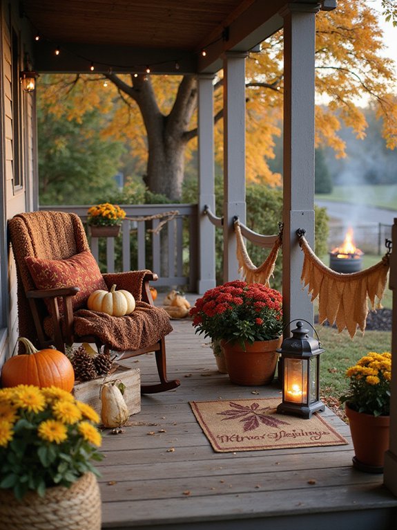 harvest basket with pumpkins