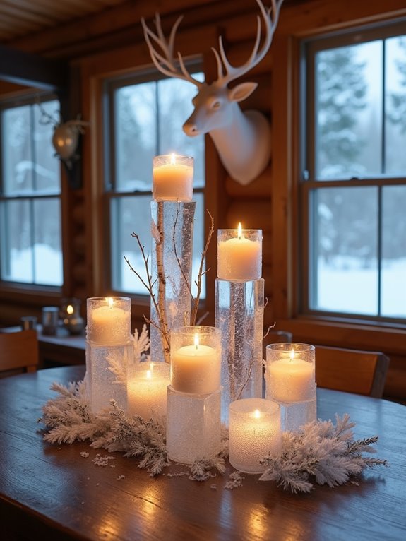 ice candle holders centerpieces