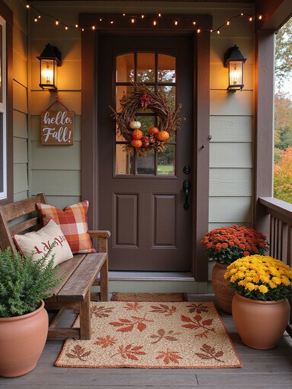inviting fall welcome mat