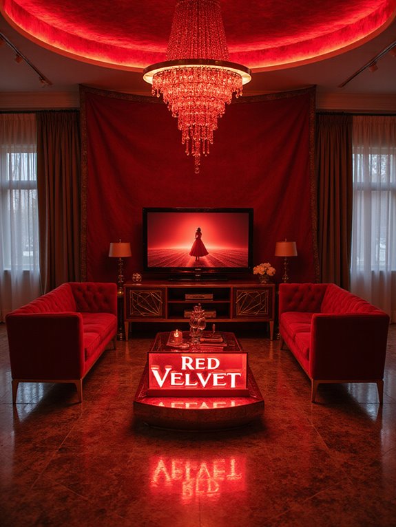 k pop red lighting ambiance