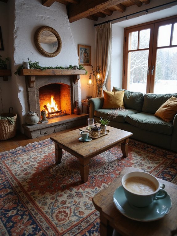 layered rugs for coziness