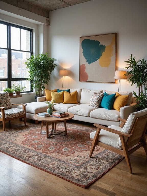 layered rugs for warmth