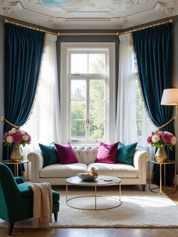 layering curtains and drapes