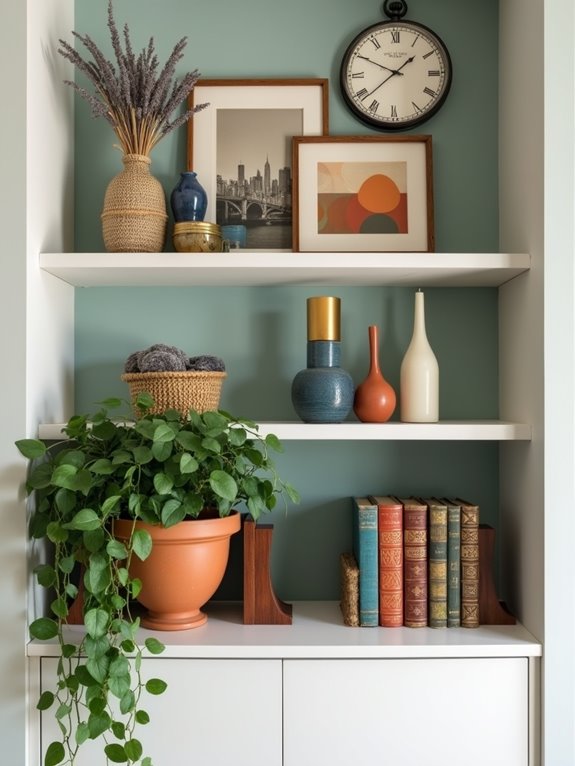 layering for visually appealing shelves