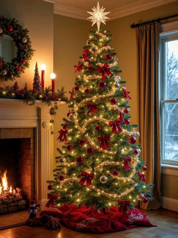 light green and red ornaments