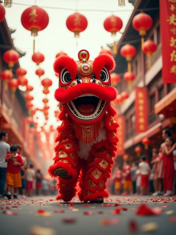 lively lion dance celebration