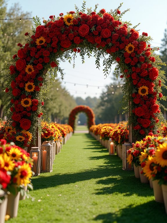 lush floral wedding archway