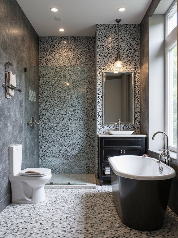 luxurious black and white mosaic
