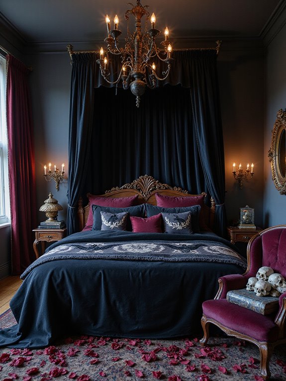 luxurious dark velvet decor