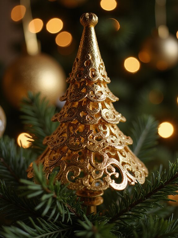 luxurious golden christmas toppers