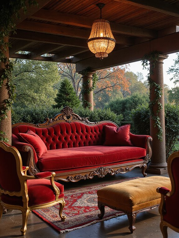 luxurious outdoor velvet accents