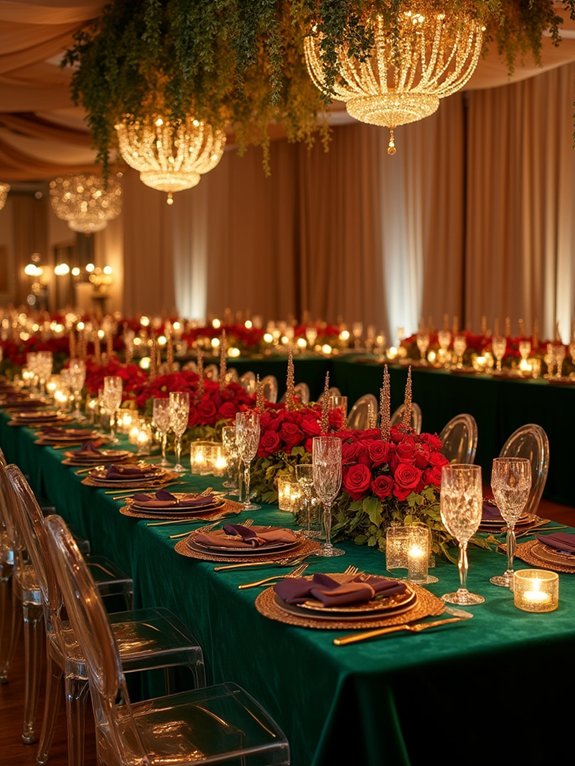 luxurious party textiles adorned