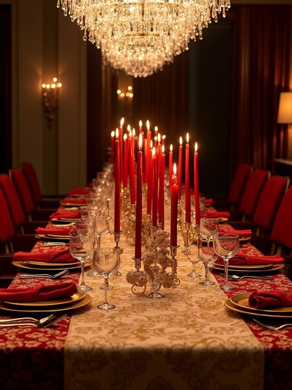 luxurious red cream runners