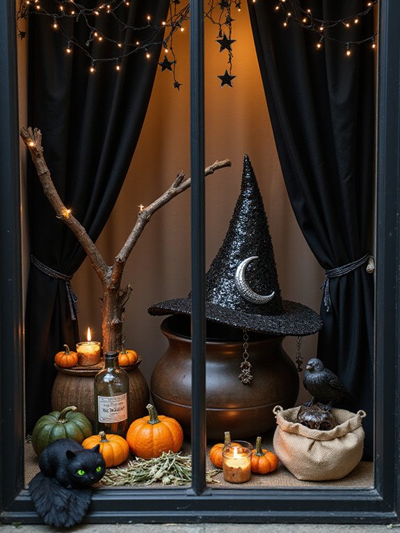 magical halloween window displays