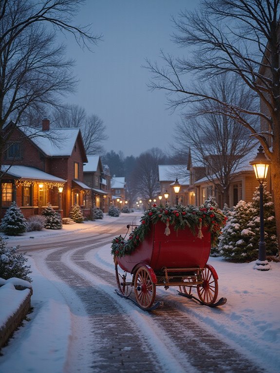 magical snowy village decor