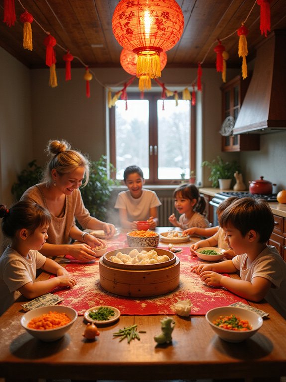 making dumplings for fortune