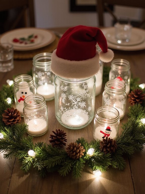 mason jar snow globes