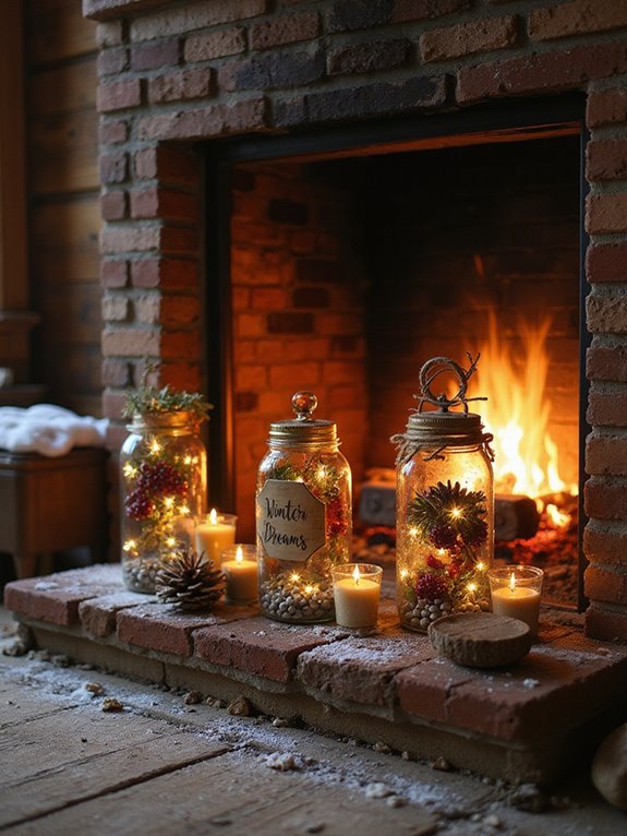 mason jar winter decorations