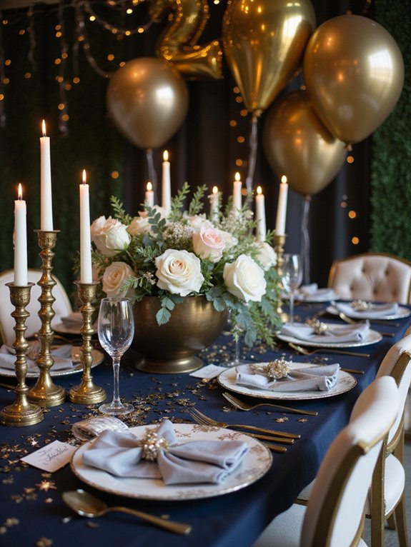 metallic accents enhance elegance