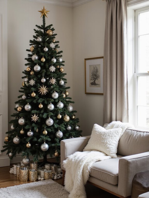 metallic black tree decor