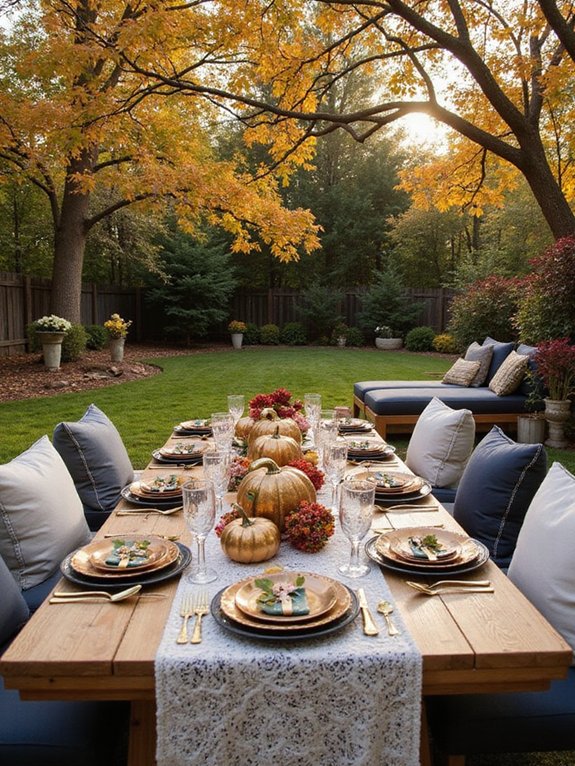 metallic pumpkins and accents