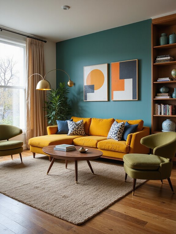 mid century modern color combinations