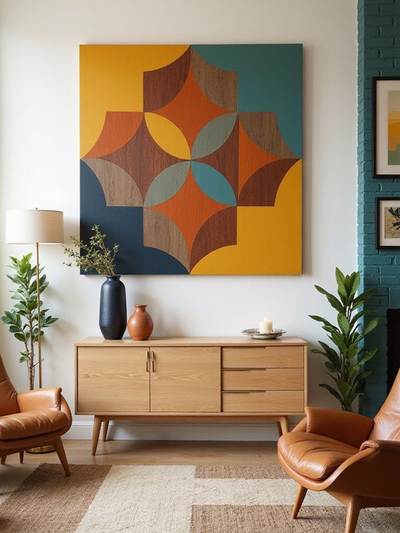 mid century vibrant wall art