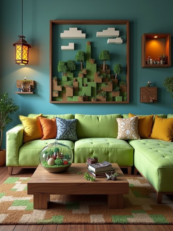 minecraft inspired cozy decor