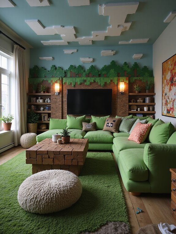 minecraft inspired living room