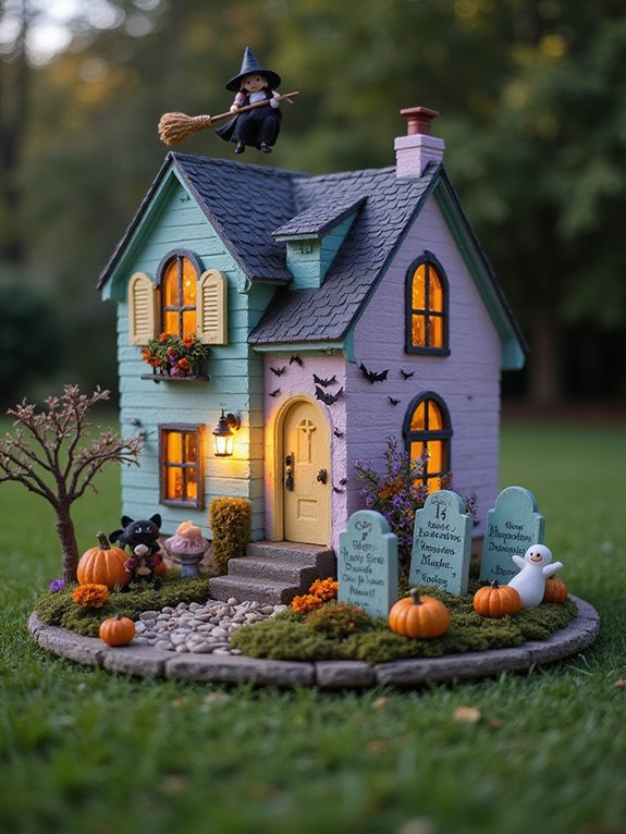 miniature spooky village crafting