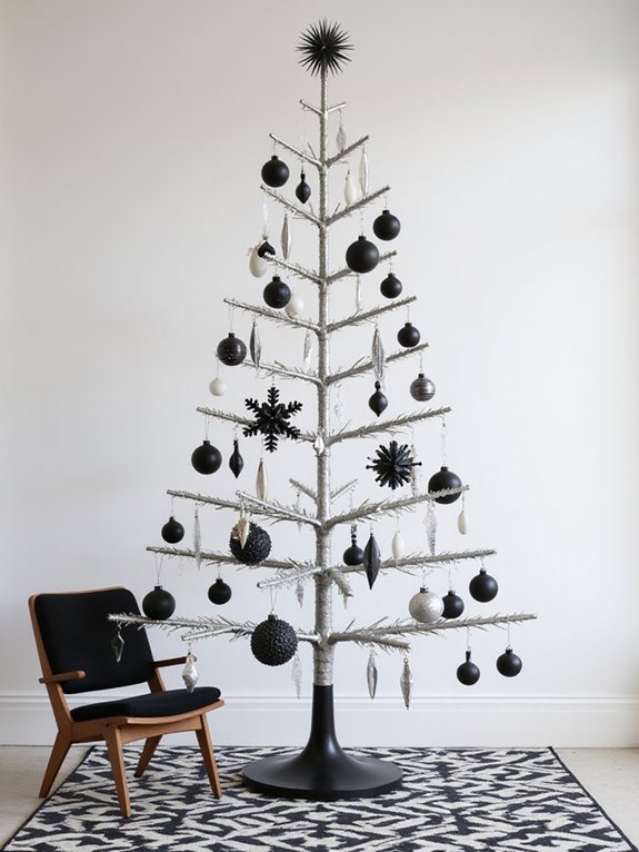 minimalist black and white ornaments