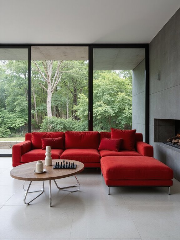 minimalist design with red