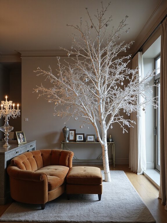 minimalist silver winter decor