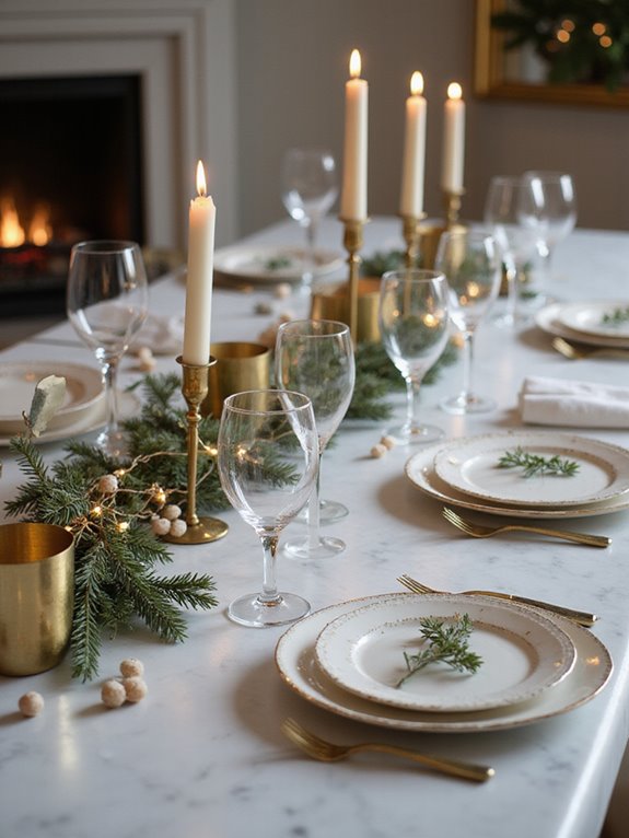 minimalist white and gold