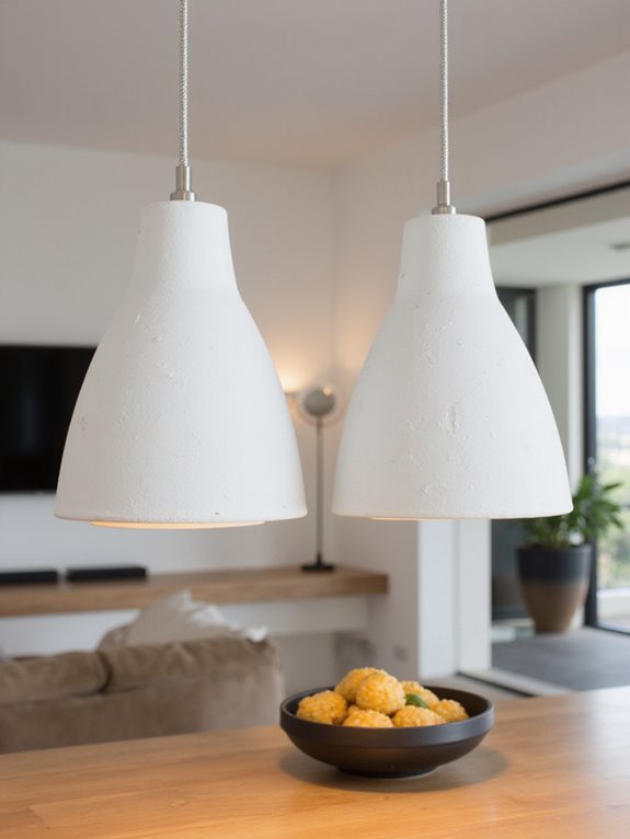 minimalist white cement lamps
