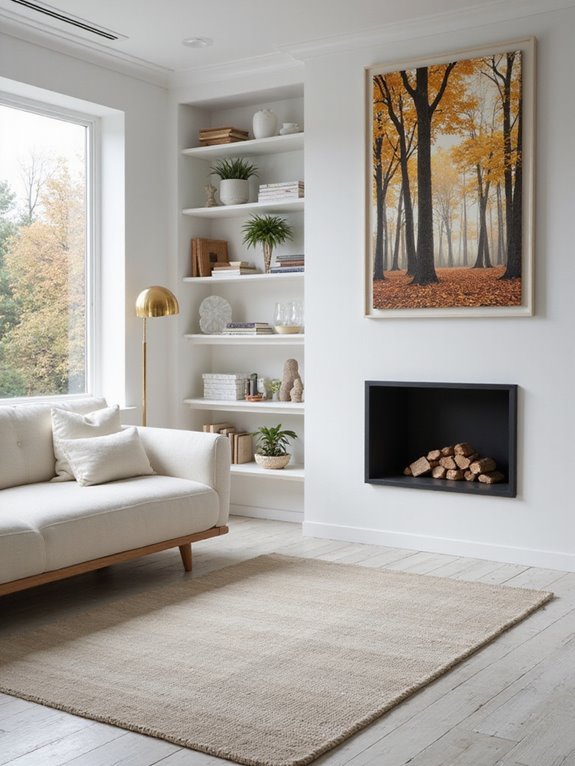 minimalist white sofa decor