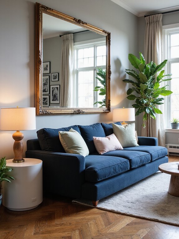 mirrors brighten dark spaces