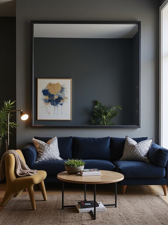 mirrors enhance living room