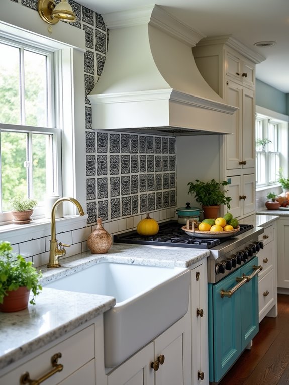 modern black and white backsplash