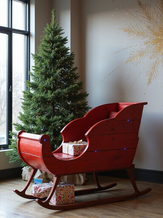 modern sleigh christmas decor