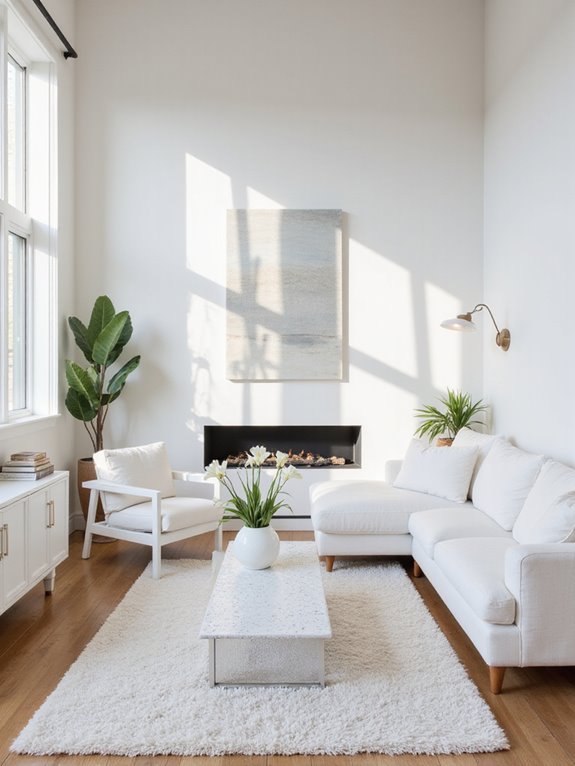 modern white decor living